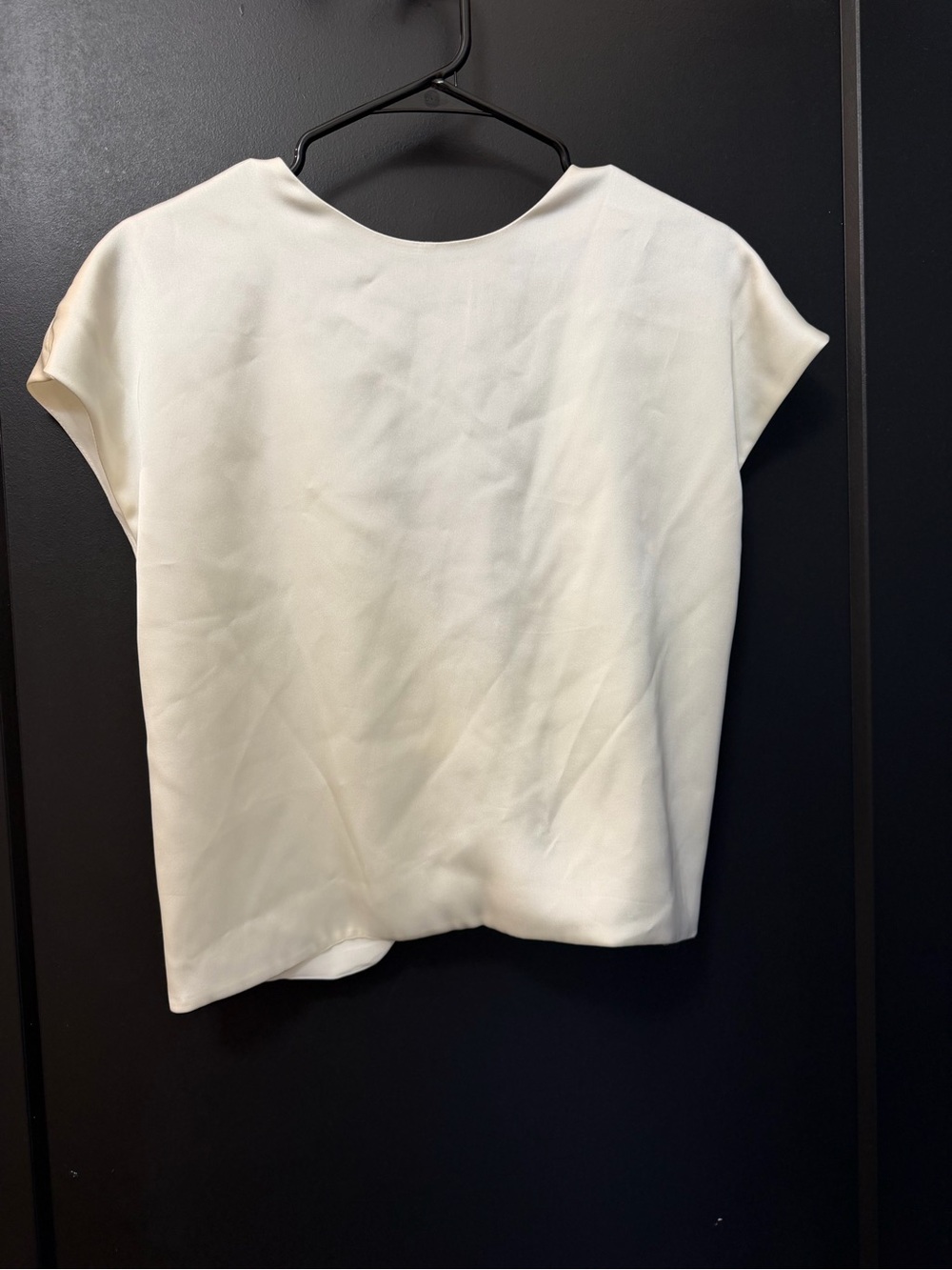 Zara White Short Sleeve Boxy Blouse